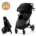 Pikkukuva 1 / 4: Kärry, joka kestää jopa 27 kg - KINDERKRAFT MITZY - Yhden käden taitto - Suuret ilmatyynyt pyörät - Musta Svart