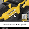 Miniatyrbillede 3 af 4: POWERPLUS POWXG6281 Elektrisk Plæneklipper - 2000W, 420mm Ø, Opsamling, Mulching, Bagudkast sort