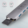 Miniatyrbillede 3 af 4: AXAGON HMC-HCR3A USB-Hub, 3X USB-A + HDMI + SD/microSD, USB-C 3.2 Gen 1, 20 cm USB-C-Kel - 8595247907011