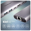 Miniatyrbillede 1 af 5: AXAGON HMC-6G2L Hub 6-i-1, USB-C 10Gbps, 2x USB-A, 1x USB-C, HDMI 4k/60Hz, RJ-45, PD 100W