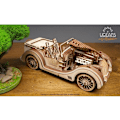 Pikkukuva 6 / 6: UGEARS VM-01 Roadster – rakennettava 3D-puinen malli – Aikuisille ja lapsille – Pienoiskäyttöinen auto – Valmistettu vanerista, Beige