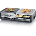 Pikkukuva 1 / 6: SEVERIN raclette-laite - RG2366 - Jopa 8 henkilöä - Luonnonkivinen ja käännettävä paistolevy - 1300W sort