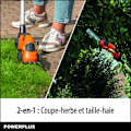 Pikkukuva 2 / 6: Powerplus Dual Power Pensasleikkuuterä / Ruohotrimmeri Akku POWDPG75300 - 20 V, ilman akkua tai laturia orange