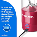 Miniatyrbillede 3 af 4: Blender portable - NutriBullet - NBP003MA - 475ml - Uden BPA - USB-C kabel