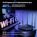 Miniatyrbillede 3 af 4: TENDA WiFi 6 Router, Dual Band WiFi Router, 1201 Mbps i 5 GHz, Nem konfiguration, 5x6 dBi Antenne, 4 Gigabit-porte, IPv6