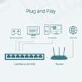 Miniatyrbild 4 av 6: Switch Ethernet - TP-LINK - LS1008 - 8 portar RJ45 - Plug and Play - Plastikkåpa
