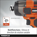 Miniatyrbillede 4 af 6: Trådløs slagboremaskine 20V 180Nm - DUAL POWER POWDP20100 - Leveres uden batteri eller oplader
