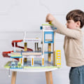 Miniatyrbillede 3 af 4: Garage til børn - LE TOY VAN - Den store garage - Inkluderer bil, helikopter og brændstofpumpe - Blå Blå