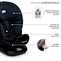 Miniatyrbild 4 av 4: Bilbarnstol I-size 40-150 cm - KINDERKRAFT I-GROW - 360-graders svängbar - Inbyggd bas med isofix - Justerbart nackstöd - Svart Svart