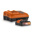 Miniatyrbillede 1 af 3: Set med Batterie og Oplader Dual Power POWDP9062 - 20 V Batterie og 4 A Oplader - til 20 V trådløse værktøjer. orange