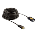 Pikkukuva 1 / 3: USB-kaapelin jatko - DeLOCK - 10m - Musta - Kullattu liitin