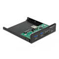 Pikkukuva 2 / 3: Etupaneeli - DELOCK - 3,5" USB 3.2 GEN 1 - 1 x USB Type-C™ - 2 x USB Type-A - SD ja Micro SD
