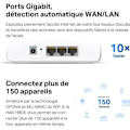 Miniatyrbild 4 av 4: WiFi 6 Mesh AX3000 Mbps - MERCUSYS Halo H80X (3-Pack) - Täckning upp till 650 m² - 3 Gigabit Ethernet-portar för upp till 150 enheter