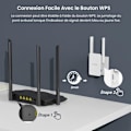 Miniatyrbillede 2 af 4: TENDA WiFi Repeater 6 MESH AX3000, Nem konfiguration, Ethernet-port, 2*5dBi-antenner, WiFi-forstærker. A33
