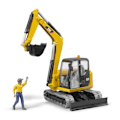 Pikkukuva 2 / 5: CATERPILLAR BRUDER 2466 minikaivukone - Mittakaava 1:16 - 41 cm - Keltainen Gul