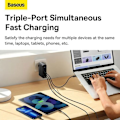Miniatyrbillede 2 af 6: Baseus GAN 5 Pro 140W PD QC4.0 vægoplader til MacBook / Laptop iPhone + 240w kabel