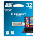 Pikkukuva 1 / 3: Goodram 32 Gt USB 2.0, 32 Gt, 2.0, USB Type-A -liitin, 20 MB-s, kääntyvä, musta, hopea