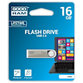 Pikkukuva 1 / 4: Goodram 16 Gt USB 2.0, 16 Gt, 2.0, USB Type-A -liitin, 20 MB-s, kääntyvä, musta, hopea