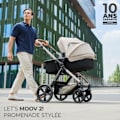 Miniatyrbillede 3 af 4: Kinderkraft MOOV2 AIR Barnevogn 3 i 1, Rejse-system fra fødslen til 27 kg, Mink PRO I-Size autostol inkluderet, Sort sort