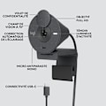 Miniatyrbillede 6 af 6: Webcam - Full HD 1080p - Logitech - Brio 300 - Integreret mikrofon med støjreduktion - Obstructor - Grafit