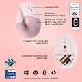 Miniatyrbillede 6 af 6: Logitech Lift Ergonomic Lodret Mus, Trådløs, Lydløs - Pink