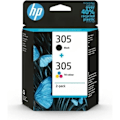 Miniatyrbillede 1 af 6: HP 305 originale sorte trefarvede blækpatroner 2-pack (6ZD17AE)