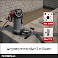 Miniatyrbillede 2 af 6: Powerplus Elektrisk Vandpumpe POWEW67906 - 750 W Nedsænket Vandpumpe, Maksimal 35°C, 13.000 l/h, Havenværktøj grå