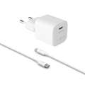 Miniatyrbillede 2 af 4: FAST mininetværksoplader med USB-C-udgang og USB-C-USB-C kabelsæt, PD-understøttelse, 1 meter, 30W, hvid