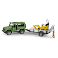 Pikkukuva 3 / 5: Land Rover Defender perävaunulla ja JCB-minikaivukoneella - BRUDER Grøn