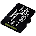 Miniatyrbillede 2 af 3: Kingston 512GB microSDXC Canvas Select 100R A1 C10 enkeltpakke uden adapter sort sort Sort