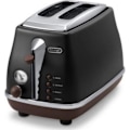 Pikkukuva 1 / 4: DELONGHI CTOV 2103.BK Icona Vintage leivänpaahdin - musta ja ruskea Sort og brun