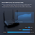Pikkukuva 2 / 2: TENDA V12 WiFi Modeemireititin, Musta, Langaton AC1200 Dual Band VDSL-ADSL