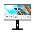 Miniatyrbillede 1 af 3: AOC U32P2 - LED-skærm - 31,5" - 3840 x 2160 4K @ 75 Hz - VA - 350 cd/m² - 3000:1 - 4 ms - 2xHDMI, DisplayPort - højttalere - sort