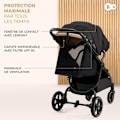 Miniatyrbillede 3 af 4: Klapvogn til 27 kg - KINDERKRAFT MITZY - Én-hånds folding - Store dæmpede hjul uden opblæsning - Sort sort