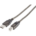 Pikkukuva 1 / 3: Manhattan USB-kaapeli USB 2.0 USB-A uros, USB-B uros 15.00 m musta pyöreä, LED-valolla