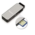 Miniatyrbillede 1 af 3: Kortlæser - HAMA - 00123902 - USB 3.0 - Kompatibel med SD/microSD - Sort og Sølv