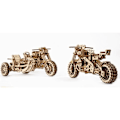 Pikkukuva 2 / 5: Ugears - Puinen Scrambler UGR-10 -moottoripyörä, jossa sivuvaunu 380 kappaletta