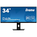 Miniatyrbillede 3 af 6: PC-skærm - IIYAMA - XUB3493WQSU-B5 - 34" UWQHD - IPS - 100Hz - 4ms - HDMI/DP - USB HUB - Justerbar fod - Sort