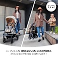 Miniatyrbillede 3 af 4: 3 i 1 Kombineret Barnevogn - KINDERKRAFT NEWLY - med I-size Autostol - Rejsesystem - Let 7,5 kg - Sammenklappelig - Sort Sort og grå