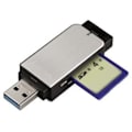 Miniatyrbillede 2 af 3: Kortlæser - HAMA - 00123902 - USB 3.0 - Kompatibel med SD/microSD - Sort og Sølv
