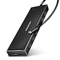 Miniatyrbillede 1 af 4: AXAGON HUE-F7A 7X USB 3.2 Gen 1 Aluminium Flad Hub, 30 cm USB-C-Kel - 8595247907042