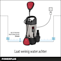 Miniatyrbillede 4 af 6: Powerplus Elektrisk Vandpumpe POWEW67912 - 400 W Submersibel Vandpumpe, Maksimal 35°C, 7500 l/h, Havemaskiner grå