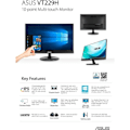 Miniatyrbillede 5 af 5: ASUS LCD touchscreen VT229H 54,6 cm (21,5") 16:9 5 ms GTG - Kapacitiv - Multi-touch-skærm - Opløsning 1920 x 1080 - Fuld HD