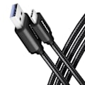 Pikkukuva 1 / 3: AXAGON USB-kaapeli USB 3.2 Gen1 USB-C® uros, USB-A uros 1 m mustakultaiset liittimet BUCM3-AM10AB