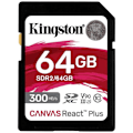 Pikkukuva 1 / 3: SD-muistikortti - Kingston - Canvas React Plus - 64 Gt - 300 MB/s - UHS-II U3 V90