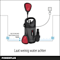 Miniatyrbillede 4 af 6: Powerplus Elektrisk Vandpumpe POWEW67902 - Nedsænket Vandpumpe på 250 W, Maksimal 35°C, 5000 l/h, Haveværktøj Grå - Sort