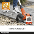 Miniatyrbillede 3 af 6: Powerplus Dual Power Ukrudtsuger Teleskopisk Batteri POWDPG8060 - 20 V, uden Batteri/Oplader, Nylon- og Stålbørste orange