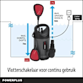 Miniatyrbillede 3 af 6: Powerplus Elektrisk Vandpumpe POWEW67902 - Nedsænket Vandpumpe på 250 W, Maksimal 35°C, 5000 l/h, Haveværktøj Grå - Sort