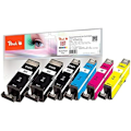 Miniatyrbillede 1 af 2: Blækpatroner - PEACH - C520/521 - Kompatibel med Canon - Pakke med 2 - Flerfarvet - Inkjet