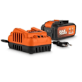 Miniatyrbillede 1 af 4: Batteri og lader - Dual Power - POWDP90640 - Batteri 2,5Ah/5,0Ah 2x20V og lader - Trådløse gør-det-selv værktøjer Orange - Sort